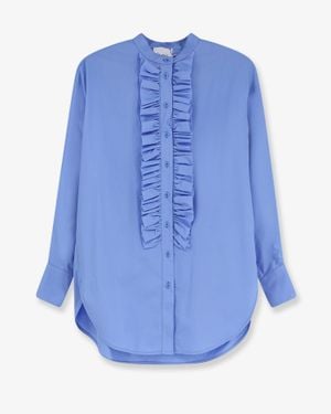 Nude Oversize Cotton Shirt - Blue