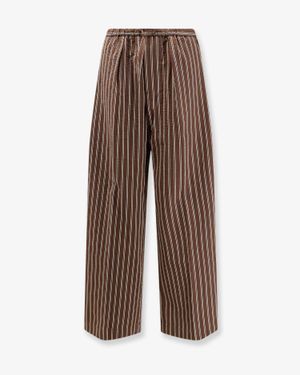 Closed Trousers Wynston Striped Cotton - Brown