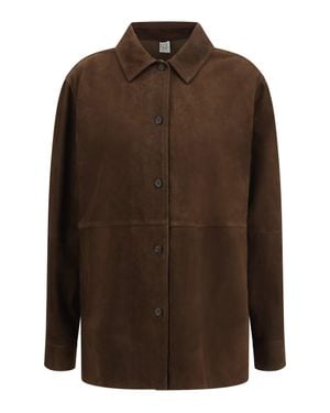 TOTEME Suede Shirt Jacket - Brown