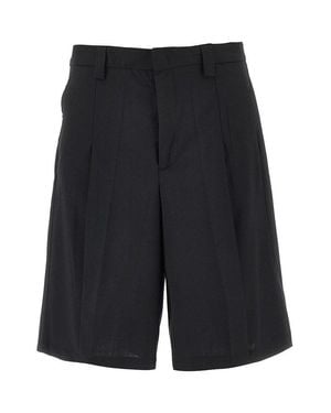 C.9.3 Wool-Blend Canvas Bermuda Shorts - Black