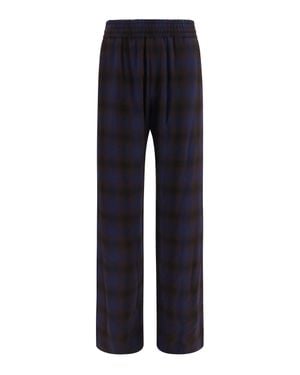 Dries Van Noten Checked Trousers - Blue