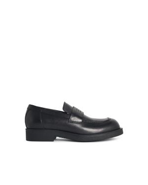 MM6 by Maison Margiela Leather Loafers - Black