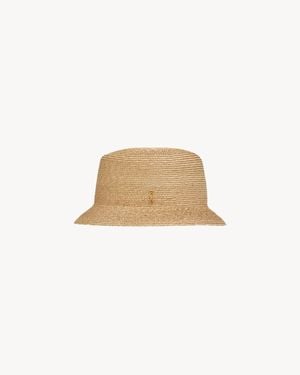 Saint Laurent Cappello Fedora - Marrone