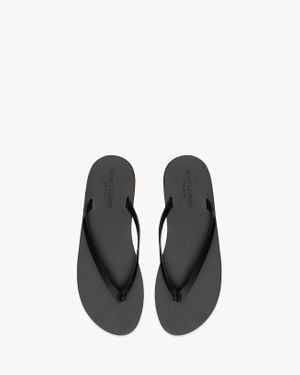 Saint Laurent Lagone Sizena スライド（スムースレザー） ブラック