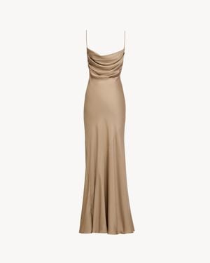 Saint Laurent Backless Cowl Dress - Natural