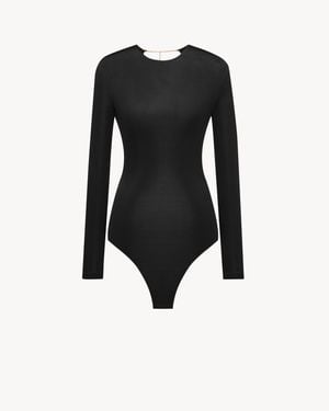 Saint Laurent Cassandre Backless Bodysuit - Black