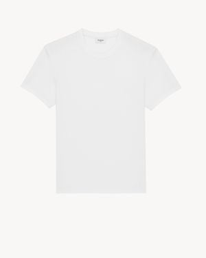 Saint Laurent Cassandre Ribbed T-Shirt - White