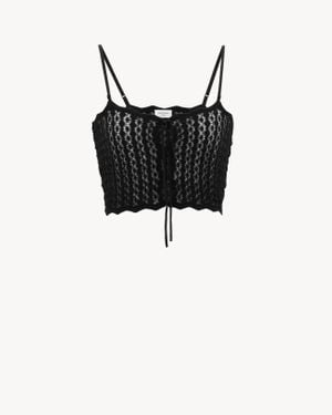 Saint Laurent Cropped Tank Top - Black