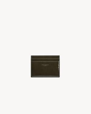 Saint Laurent Paris Porte-Cartes En Cuir Verni - Vert