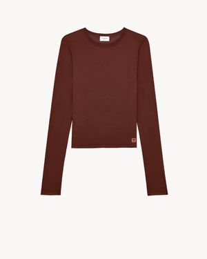 Saint Laurent Cassandre Sheer Top - Red