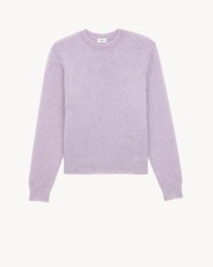 Saint Laurent ブラッシュドニット製 セーター パープル