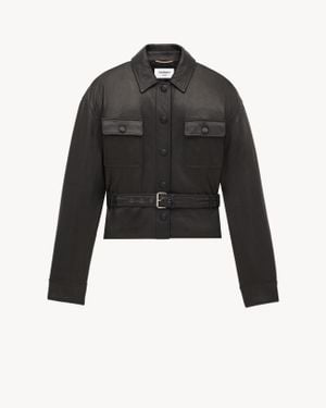 Saint Laurent Saharienne Short Jacket - Black