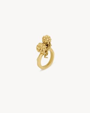 Saint Laurent Cassandre Berry Charm Ring - Metallic
