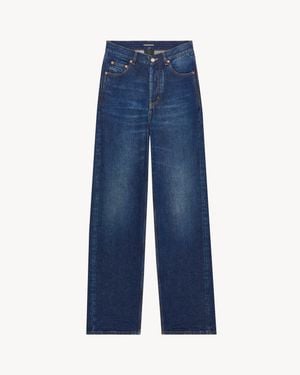 Saint Laurent V-Waist Long Baggy Jeans - Blue