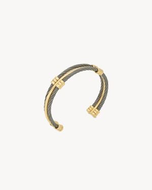 Saint Laurent Double Cable Cuff - Metallic