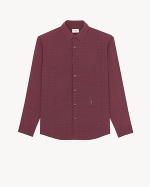 Saint Laurent Cassandre Dotted Shirt - Purple