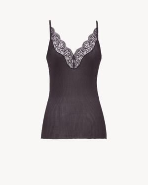 Saint Laurent Laced Tank Top - Purple