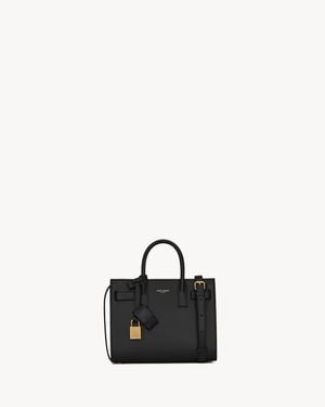 Saint Laurent Sac De Jour Nano En Cuir Lisse Noir - Black