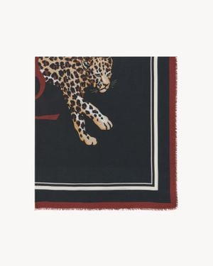 Saint Laurent Square Scarf - Black