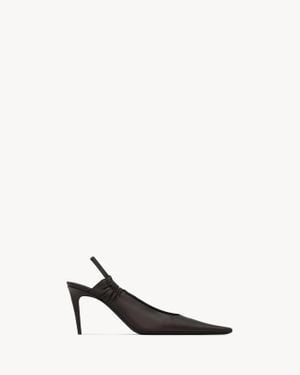 Saint Laurent Anne-Marie Slingback Court Shoes - White