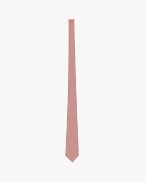 Saint Laurent Cravate En Sergé De Soie Rose - Blanc