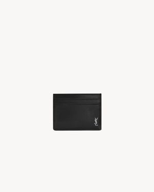 Saint Laurent Tiny Cassandre Card Case - White