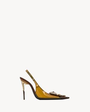 Saint Laurent Isabella Slingback Pumps - Natural