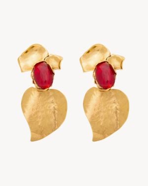 Saint Laurent Petal Earrings - Pink