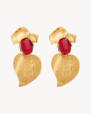 Saint Laurent Saint Laone Sizerent Petal Earrings - Pink