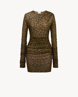 Saint Laurent Ruched Mini Dress - Green