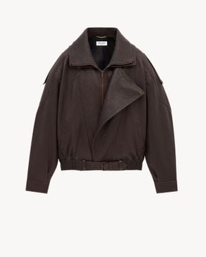 Saint Laurent Saint Laone Sizerent Bomber Jacket - Brown