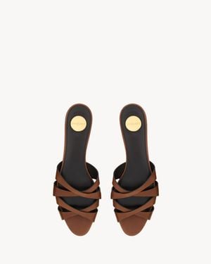 Saint Laurent Chandelle Mules - Brown