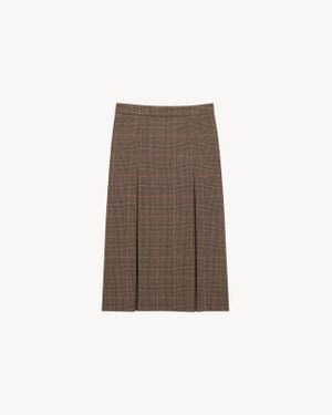 Saint Laurent Midi Skirt - Natural