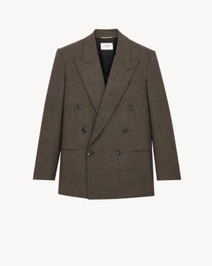 Saint Laurent Double-Breasted Jacket - Grey
