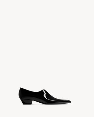 Saint Laurent Gaspar Chaussures De Soirée En Cuir Verni - Blanc