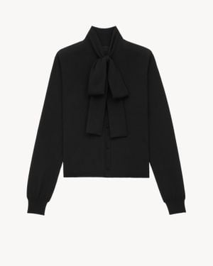 Saint Laurent Lavallière Cardigan - Black