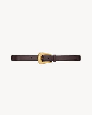 Saint Laurent Folk Buckle Belt - Natural