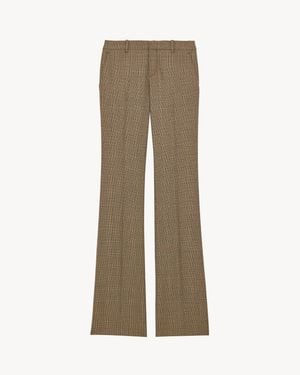 Saint Laurent Flared Trousers - Natural