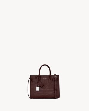 Saint Laurent Saint Laone Sizerent サック ド ジュール ナノ（クロコダイルエンボスレザー） - ブラウン