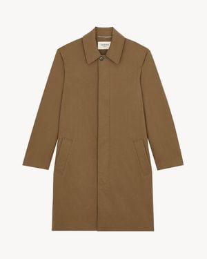 Saint Laurent Padded Mac Coat - Natural