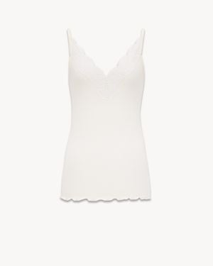 Saint Laurent Laced Tank Top - White