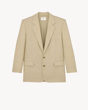 Saint Laurent Single-Breasted Jacket - Natural