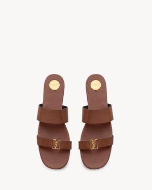 Saint Laurent Babylone Slides - Brown