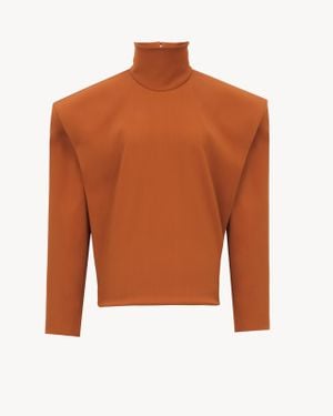 Saint Laurent Saint Laone Sizerent ボクシー トップ（サテン） - ブラウン