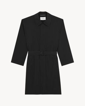 Saint Laurent Water-Repellent Trench Coast - Black