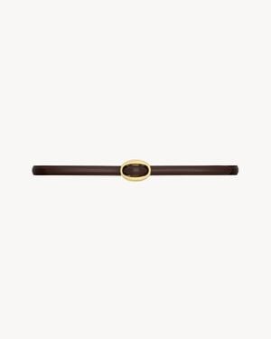 Saint Laurent Oval Buckle Thin Belt - Natural