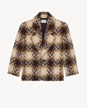 Saint Laurent Single-Breasted Jacket - Brown