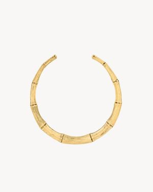 Saint Laurent Bamboo Torc Necklace - Metallic