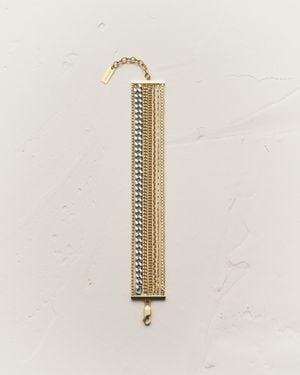 Saint Laurent Multi-chain Bracelet In 18k Yellow Gold And 18k Grey Gold - Natural