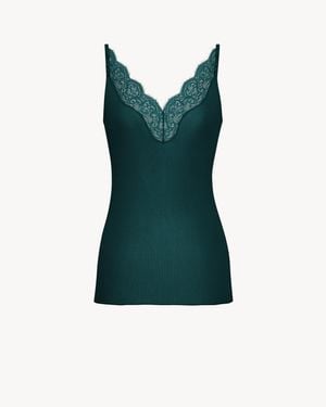 Saint Laurent Laced Tank Top - Green